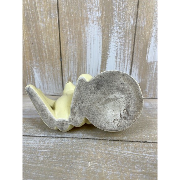 Vintage Haeger Pottery Yellow Teddy Bear & Drum Planter w/Gold Highlights - Picture 6 of 10